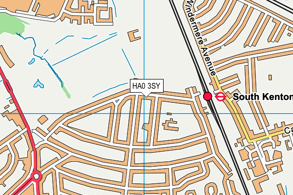HA0 3SY map - OS VectorMap District (Ordnance Survey)