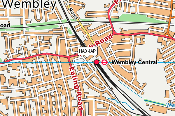 HA0 4AP map - OS VectorMap District (Ordnance Survey)