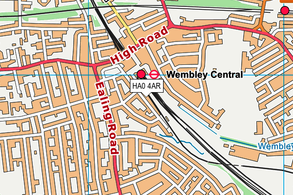 HA0 4AR map - OS VectorMap District (Ordnance Survey)