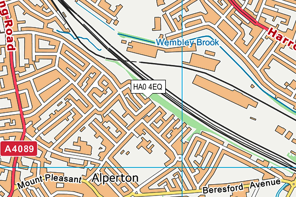 HA0 4EQ map - OS VectorMap District (Ordnance Survey)