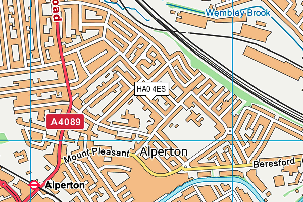 HA0 4ES map - OS VectorMap District (Ordnance Survey)