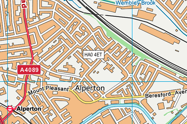 HA0 4ET map - OS VectorMap District (Ordnance Survey)