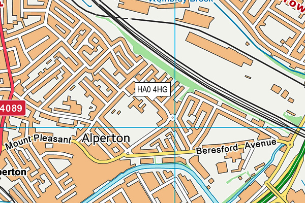 HA0 4HG map - OS VectorMap District (Ordnance Survey)