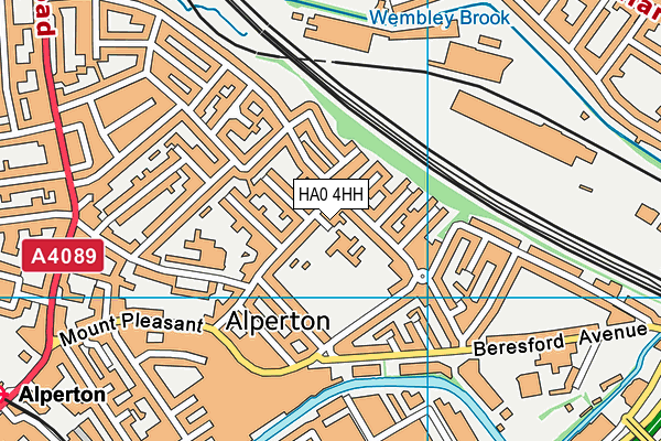 Lyon Park Primary School map (HA0 4HH) - OS VectorMap District (Ordnance Survey)