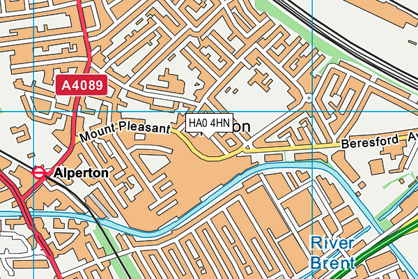 HA0 4HN map - OS VectorMap District (Ordnance Survey)