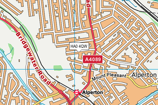 HA0 4QW map - OS VectorMap District (Ordnance Survey)