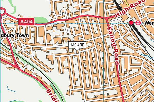 HA0 4RE map - OS VectorMap District (Ordnance Survey)