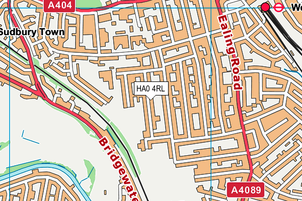 HA0 4RL map - OS VectorMap District (Ordnance Survey)