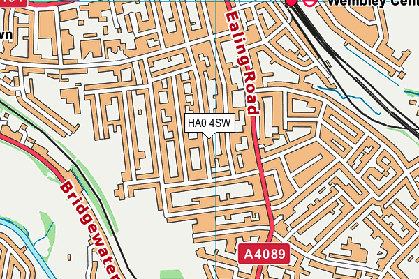 HA0 4SW map - OS VectorMap District (Ordnance Survey)
