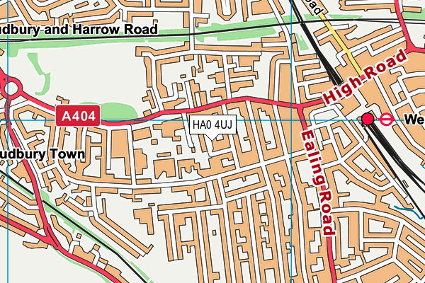 HA0 4UJ map - OS VectorMap District (Ordnance Survey)