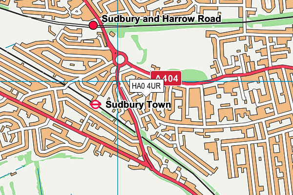 HA0 4UR map - OS VectorMap District (Ordnance Survey)