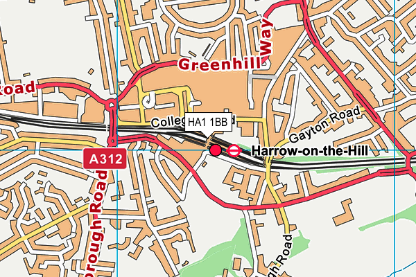 HA1 1BB map - OS VectorMap District (Ordnance Survey)