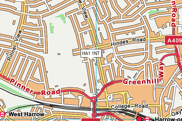 HA1 1NT map - OS VectorMap District (Ordnance Survey)