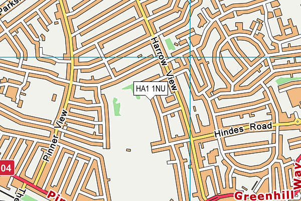 HA1 1NU map - OS VectorMap District (Ordnance Survey)