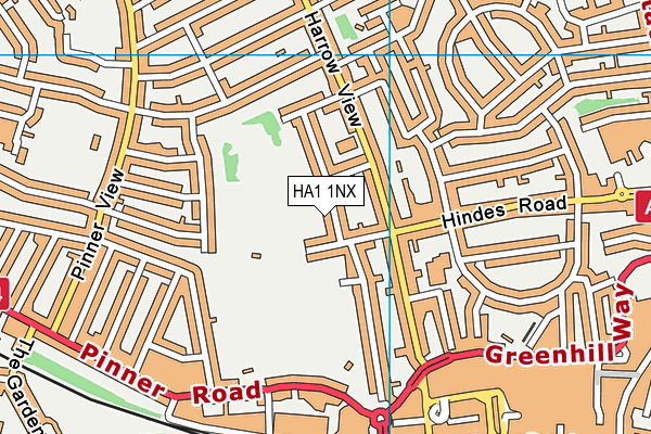 HA1 1NX map - OS VectorMap District (Ordnance Survey)