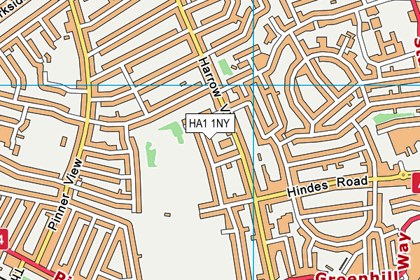 HA1 1NY map - OS VectorMap District (Ordnance Survey)