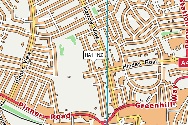 HA1 1NZ map - OS VectorMap District (Ordnance Survey)