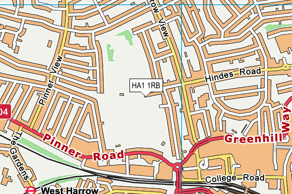 HA1 1RB map - OS VectorMap District (Ordnance Survey)