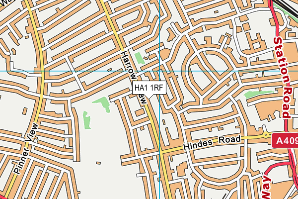 HA1 1RF map - OS VectorMap District (Ordnance Survey)