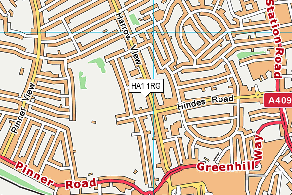 HA1 1RG map - OS VectorMap District (Ordnance Survey)