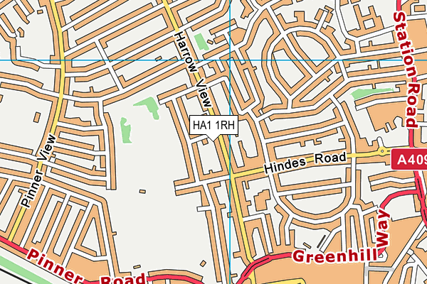HA1 1RH map - OS VectorMap District (Ordnance Survey)