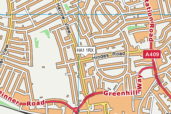 HA1 1RX map - OS VectorMap District (Ordnance Survey)