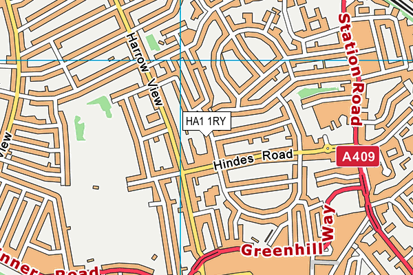HA1 1RY map - OS VectorMap District (Ordnance Survey)