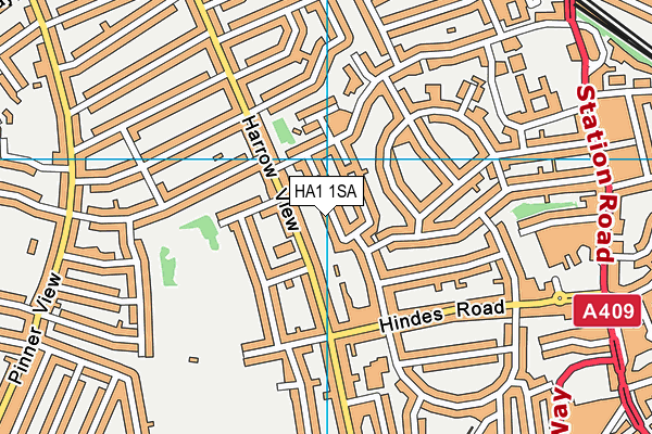 HA1 1SA map - OS VectorMap District (Ordnance Survey)