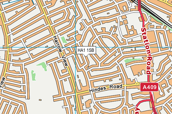 HA1 1SB map - OS VectorMap District (Ordnance Survey)