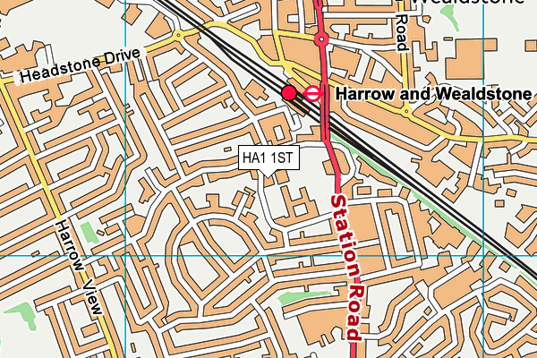 HA1 1ST map - OS VectorMap District (Ordnance Survey)