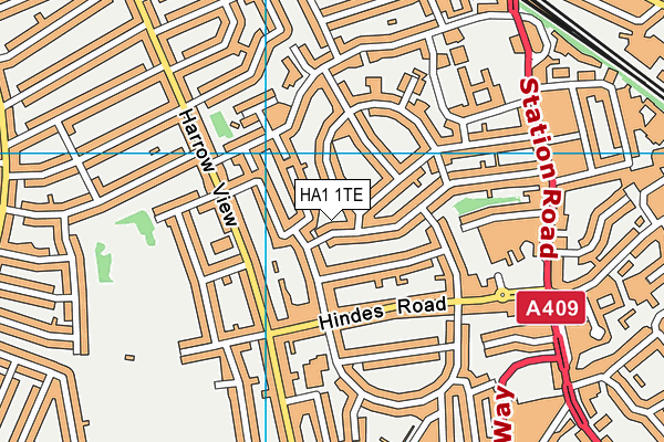 HA1 1TE map - OS VectorMap District (Ordnance Survey)