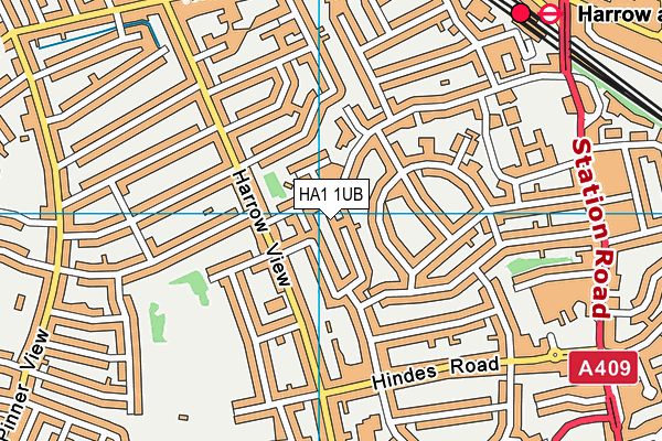 HA1 1UB map - OS VectorMap District (Ordnance Survey)