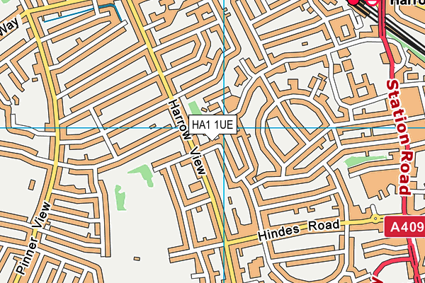 HA1 1UE map - OS VectorMap District (Ordnance Survey)