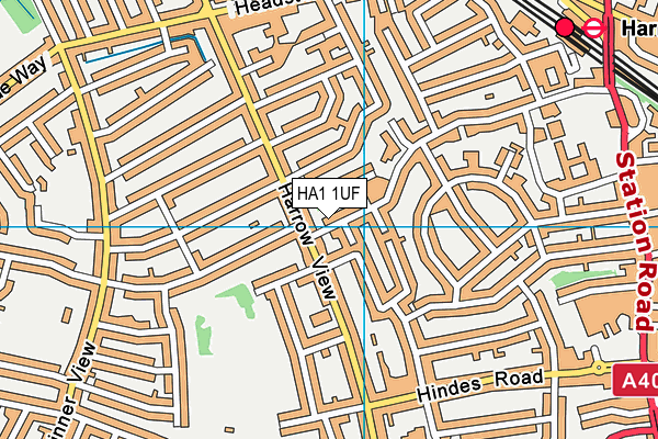 HA1 1UF map - OS VectorMap District (Ordnance Survey)