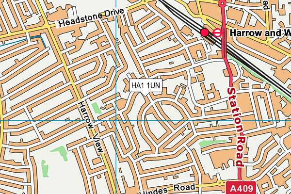 HA1 1UN map - OS VectorMap District (Ordnance Survey)