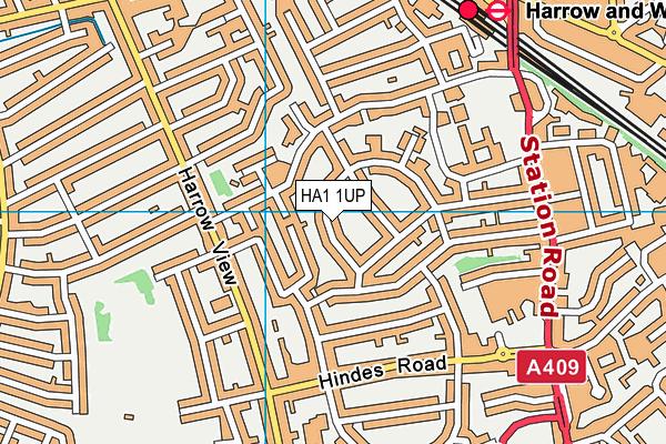 HA1 1UP map - OS VectorMap District (Ordnance Survey)