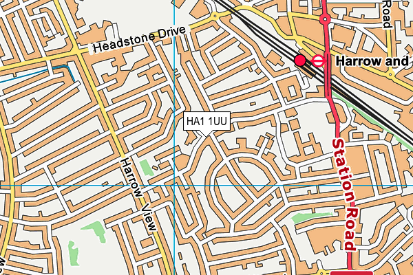HA1 1UU map - OS VectorMap District (Ordnance Survey)