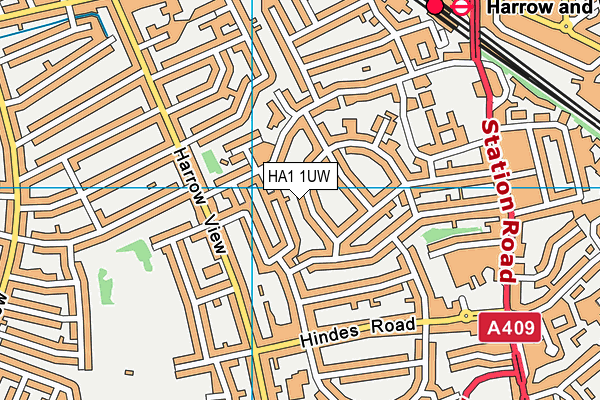 HA1 1UW map - OS VectorMap District (Ordnance Survey)