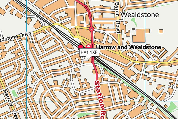 HA1 1XF map - OS VectorMap District (Ordnance Survey)