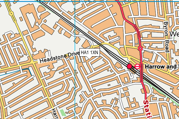 HA1 1XN map - OS VectorMap District (Ordnance Survey)