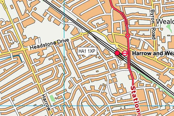 HA1 1XP map - OS VectorMap District (Ordnance Survey)