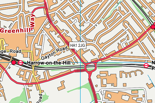 Harrow High School map (HA1 2JG) - OS VectorMap District (Ordnance Survey)