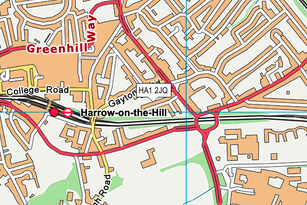 HA1 2JQ map - OS VectorMap District (Ordnance Survey)