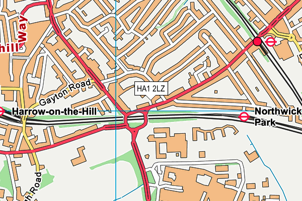 HA1 2LZ map - OS VectorMap District (Ordnance Survey)