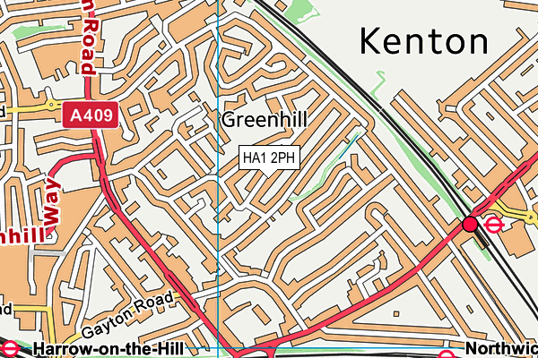 HA1 2PH map - OS VectorMap District (Ordnance Survey)