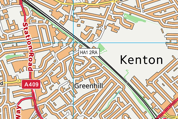 HA1 2RA map - OS VectorMap District (Ordnance Survey)