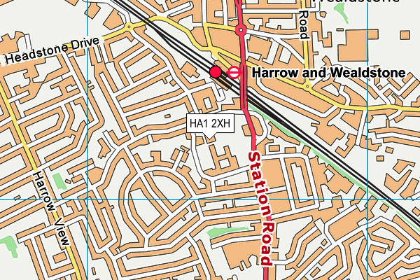 HA1 2XH map - OS VectorMap District (Ordnance Survey)