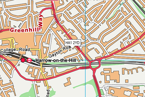 HA1 2YD map - OS VectorMap District (Ordnance Survey)
