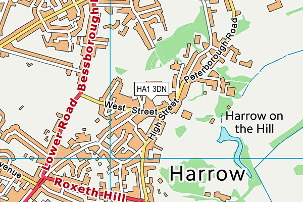 HA1 3DN map - OS VectorMap District (Ordnance Survey)