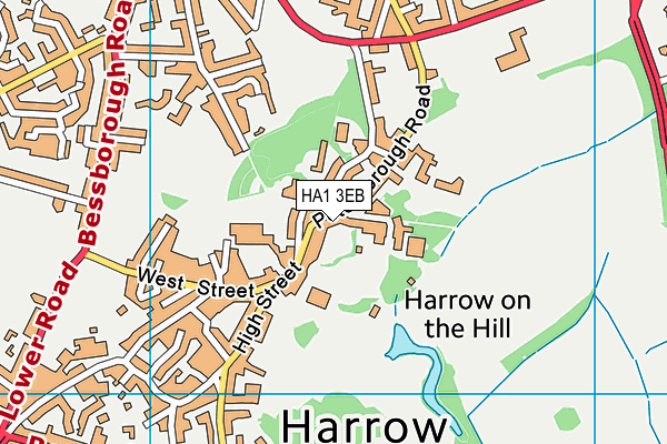 HA1 3EB map - OS VectorMap District (Ordnance Survey)